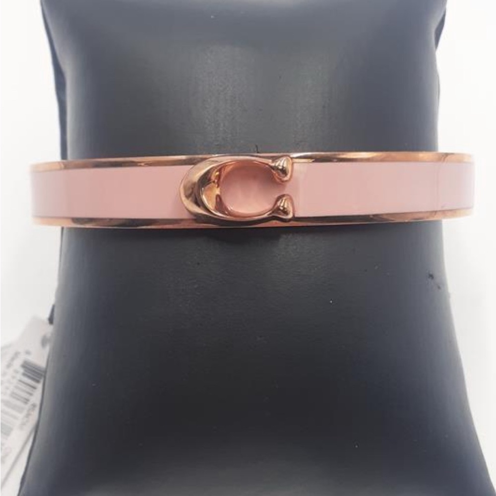 Coach Signature Pink Push Hinged Bangle